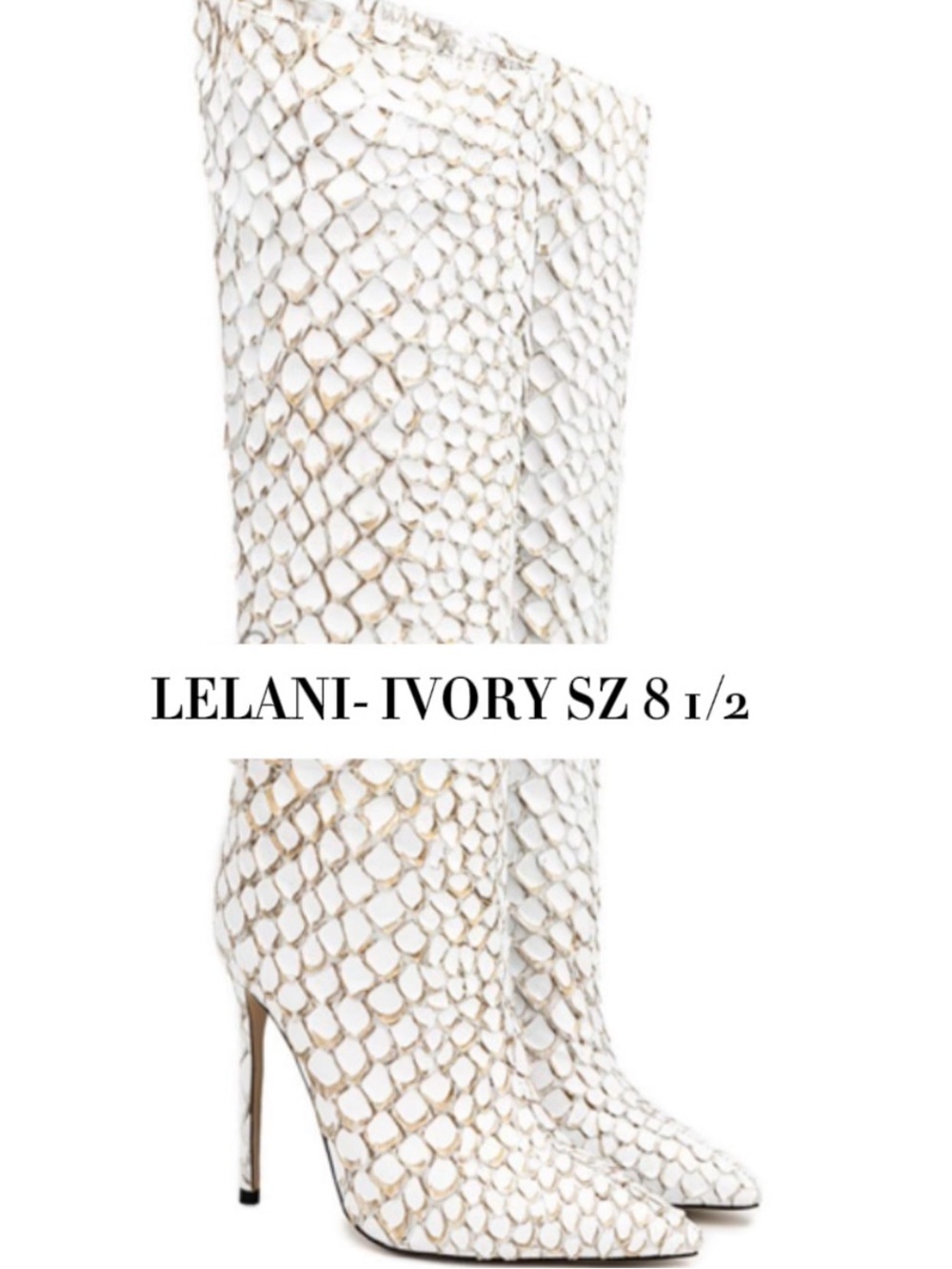 LELANI Ivory Knee-High Stiletto Boots